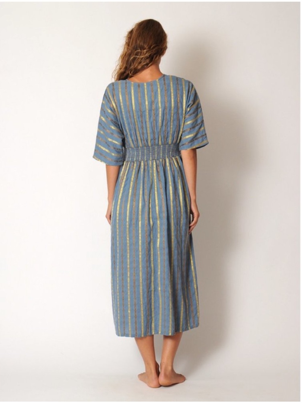 Ace & Jig Midi Smocked Dani Dress in Stardust Size Small - Picture 3 of 5